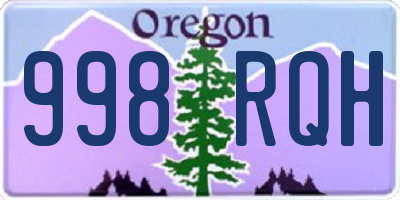 OR license plate 998RQH