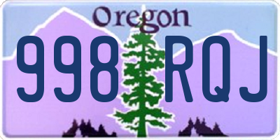 OR license plate 998RQJ