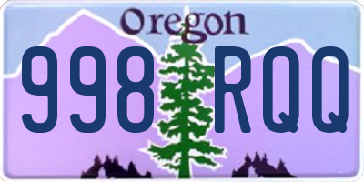 OR license plate 998RQQ