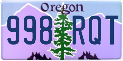 OR license plate 998RQT