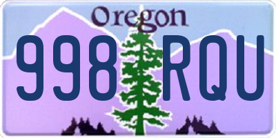 OR license plate 998RQU