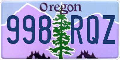 OR license plate 998RQZ
