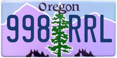 OR license plate 998RRL