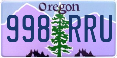 OR license plate 998RRU