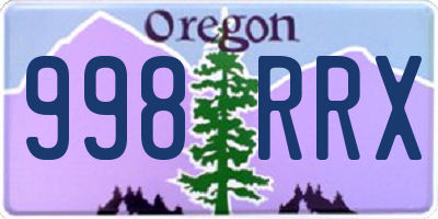 OR license plate 998RRX