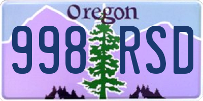OR license plate 998RSD