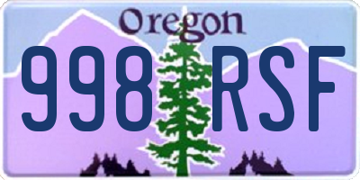 OR license plate 998RSF