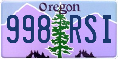 OR license plate 998RSI