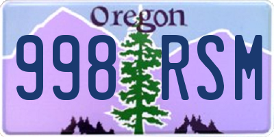 OR license plate 998RSM