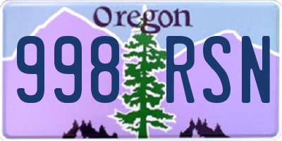 OR license plate 998RSN