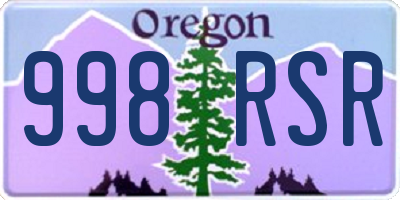 OR license plate 998RSR