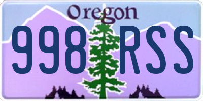 OR license plate 998RSS