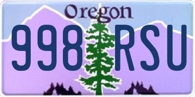 OR license plate 998RSU