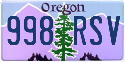 OR license plate 998RSV