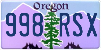 OR license plate 998RSX