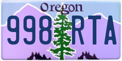 OR license plate 998RTA