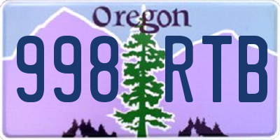 OR license plate 998RTB