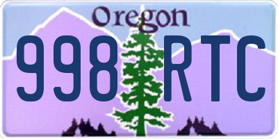OR license plate 998RTC