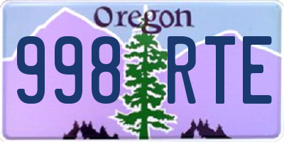 OR license plate 998RTE