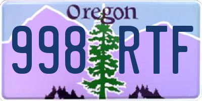 OR license plate 998RTF