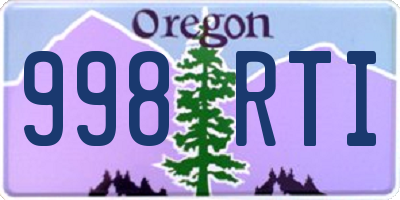 OR license plate 998RTI