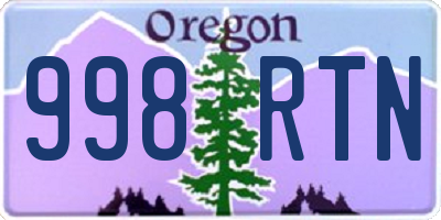 OR license plate 998RTN