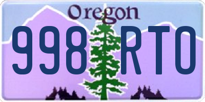 OR license plate 998RTO