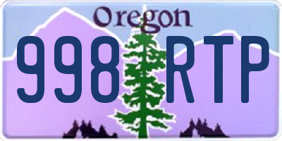 OR license plate 998RTP
