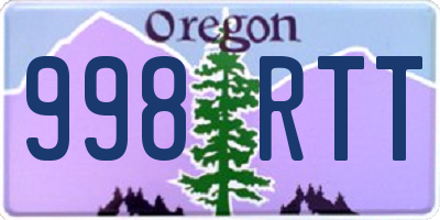 OR license plate 998RTT