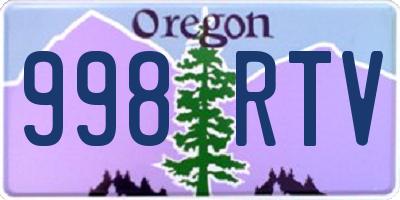 OR license plate 998RTV