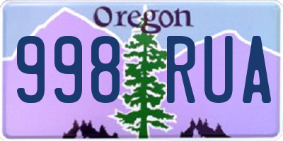 OR license plate 998RUA