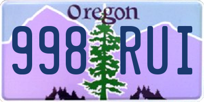 OR license plate 998RUI