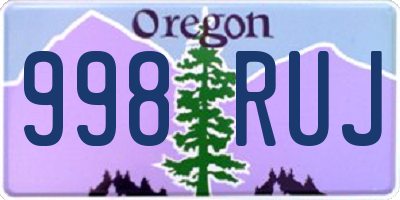 OR license plate 998RUJ