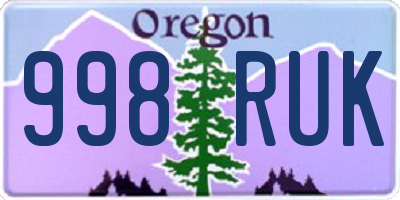 OR license plate 998RUK