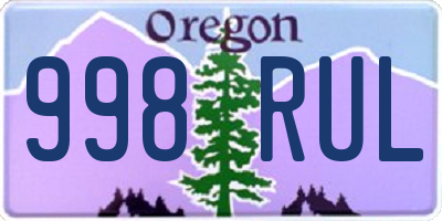 OR license plate 998RUL