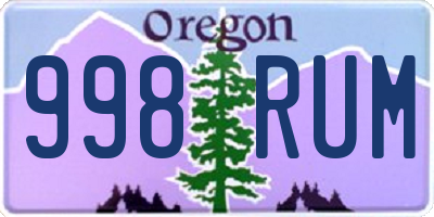OR license plate 998RUM