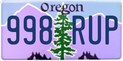 OR license plate 998RUP