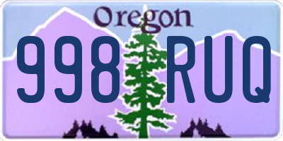 OR license plate 998RUQ