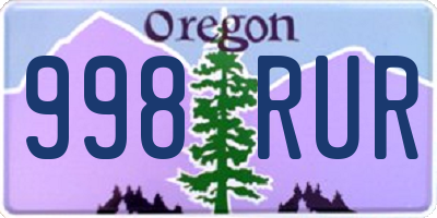 OR license plate 998RUR