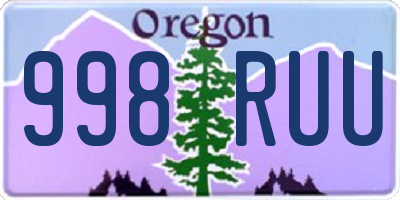 OR license plate 998RUU