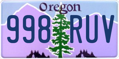 OR license plate 998RUV