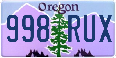 OR license plate 998RUX
