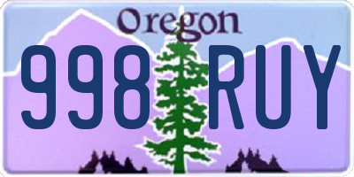 OR license plate 998RUY