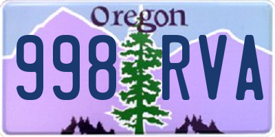 OR license plate 998RVA