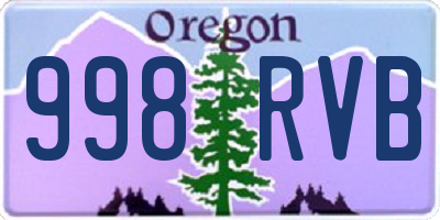OR license plate 998RVB