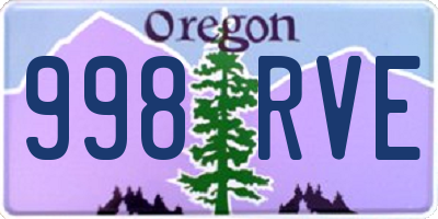 OR license plate 998RVE