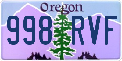 OR license plate 998RVF