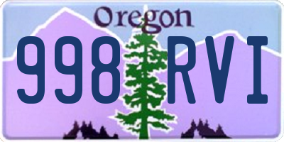 OR license plate 998RVI