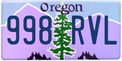 OR license plate 998RVL