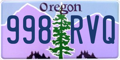 OR license plate 998RVQ